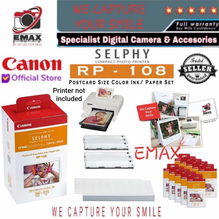 CANON SELPHY RP-108 Photo Printer Ink Paper CP820 CP910 CP1000 Canon Selphy RP108