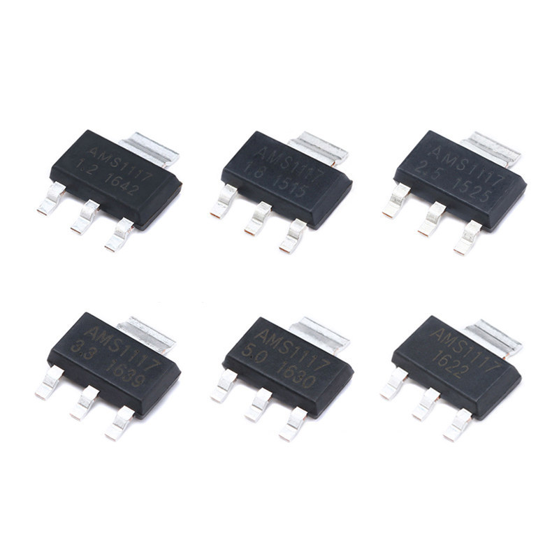 PROMO AMS1117-1.2/1.8/2.5/3.3/5.0V ADJ SOT-223 LDO Voltage Regulator Step-Down IC, MOQ 200 Pcs