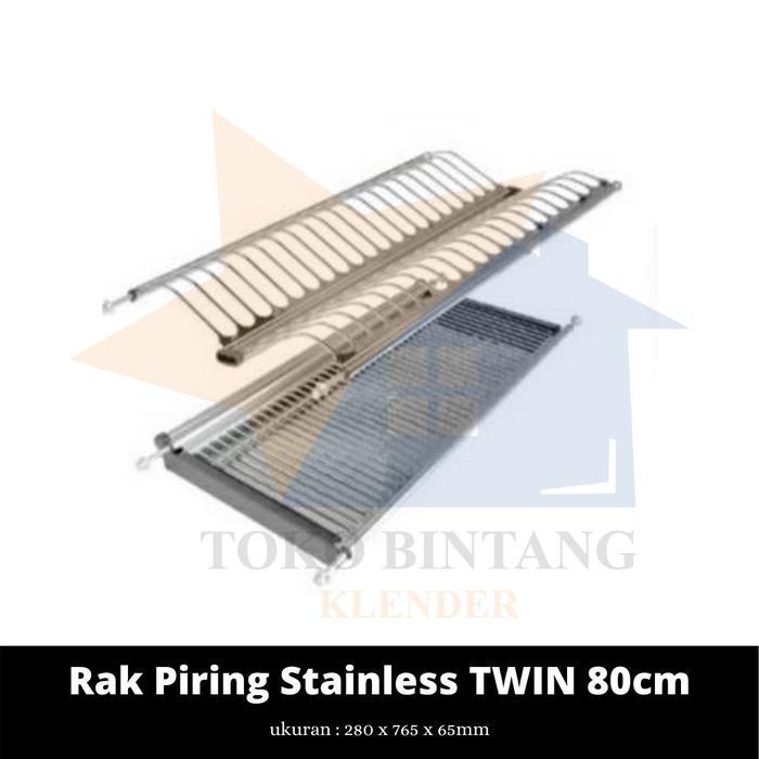 Rak Piring Gantung Stainless Twin 80cm (set)