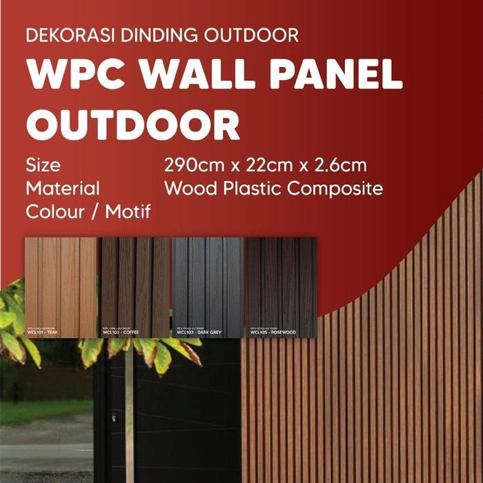 Wallpanel WPC Outdoor / Wood Panel Dekorasi Dinding & Pagar Motif Kayu / WPC Wall Panel Outdoor ECHO