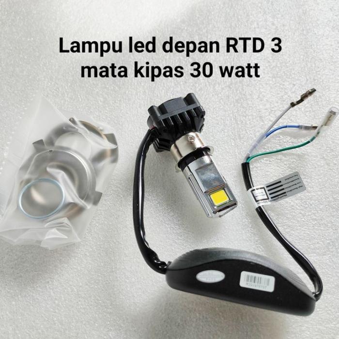FREE ONGKIR LAMPU LED MOTOR RTD 3 SISI HID AC DC PLUS KIPAS BEAT VARIO MIO SCOOPY BISA COD