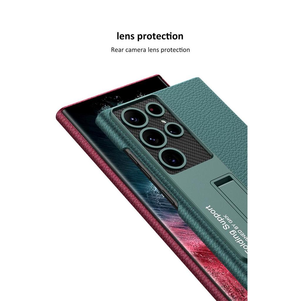 Samsung Galaxy S22 ultra GKK ULTRA THIN LEATHER KICK STAND CASE