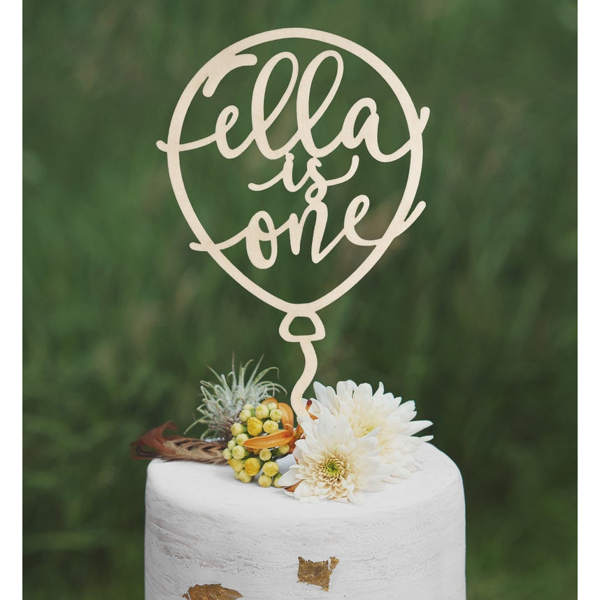 Balloon Cake Topper, Custom first birthday cake topper, 1st birthday cake topper, Name cake topper, 