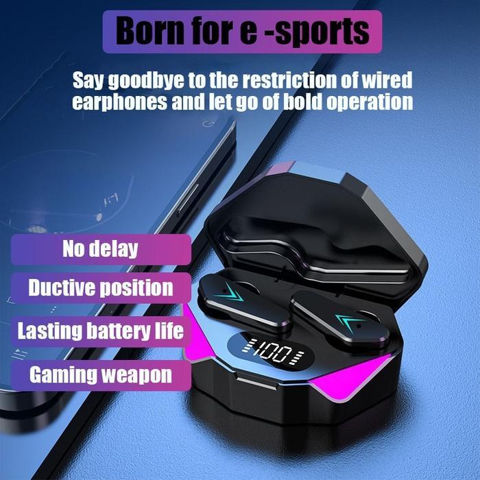 Headset Bluetooth Tws X15 Gaming Headset Bluetooth Led Smart Display Headphone Stereo Earbud Headset