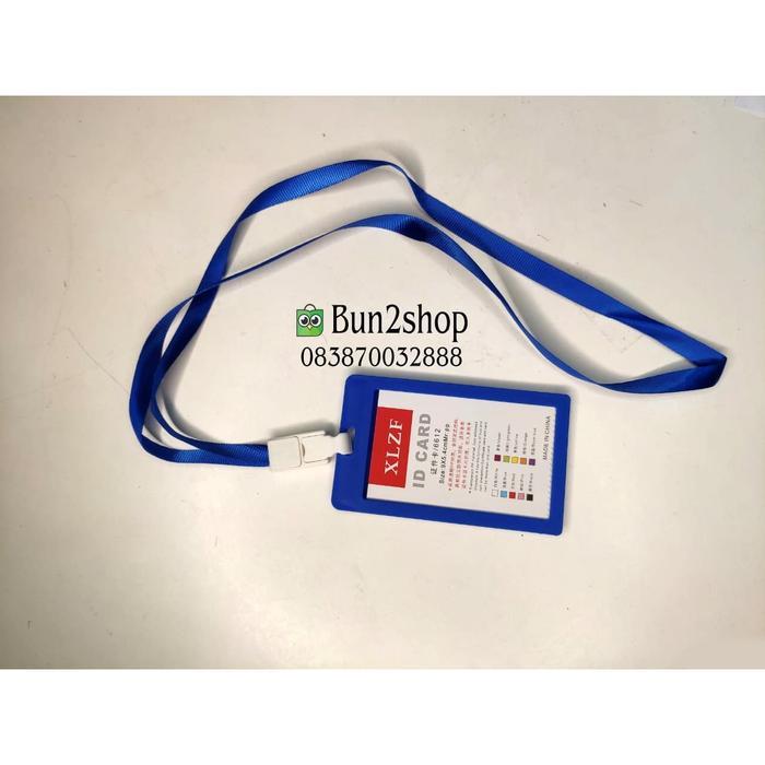 "New" Tali ID Card Holder Satu Set / Name tag id card / Tali ID Card BIRU