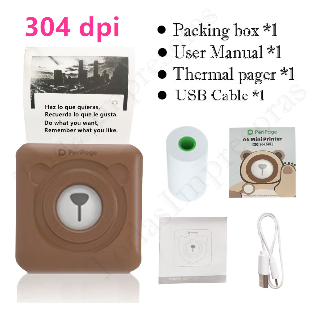 Peripage Original 304dpi A6 Thermal Photo Printer Mini Portable Bluetooth Pocket Printers Color