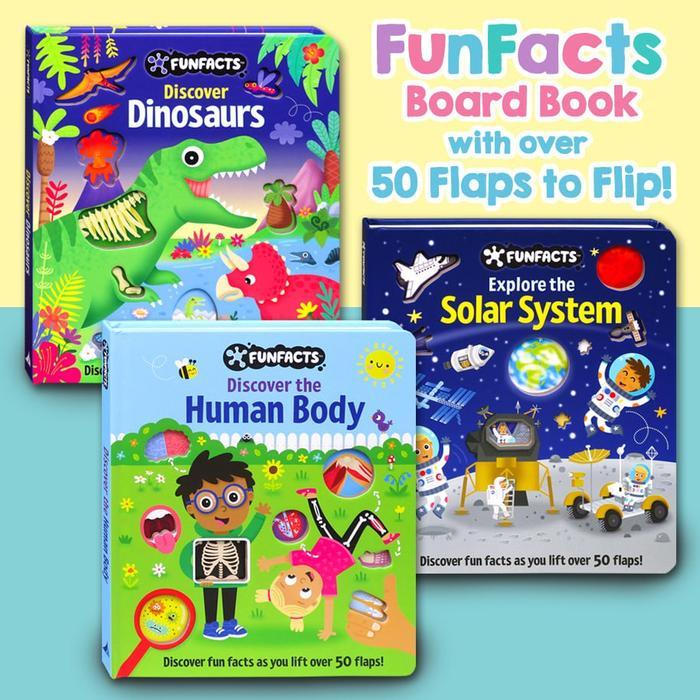 Funfacts Discover The Human Body, Solar System, Dinosaurs, Explore Construction, Baby Animals- Board