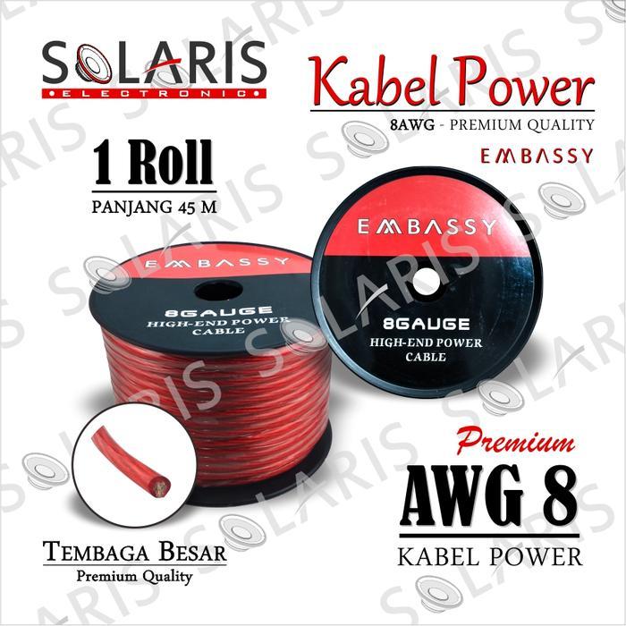 Readyyy Kabel Power Awg 8 Untuk Instalasi Audio Mobil 1 Roll 40 Meter