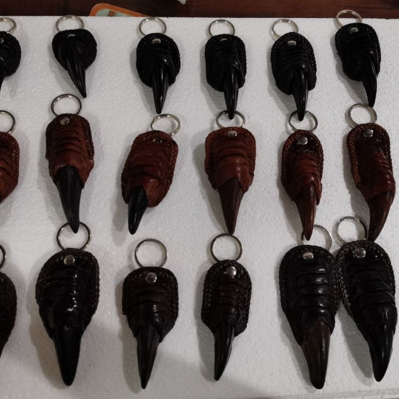 Real Ostrich Nail Keychain Handmade Pendant Collection Cadeaux Invites Mariage Llaveros