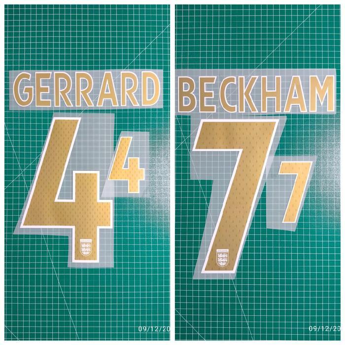 Nameset Inggris England Away 2006 Gerrard Beckham Poly Hk