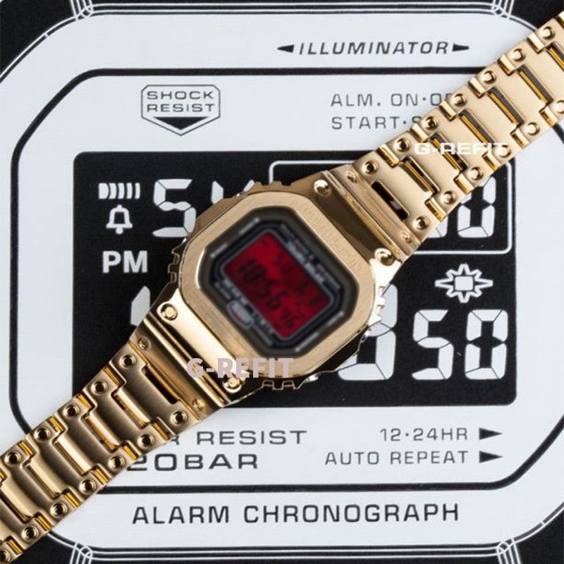 G-Refit DW5600 5610 GW-M5610 G5600E GW-B5600 GB5600 Metal Bezel Strap Stainless Steel Watchband Case