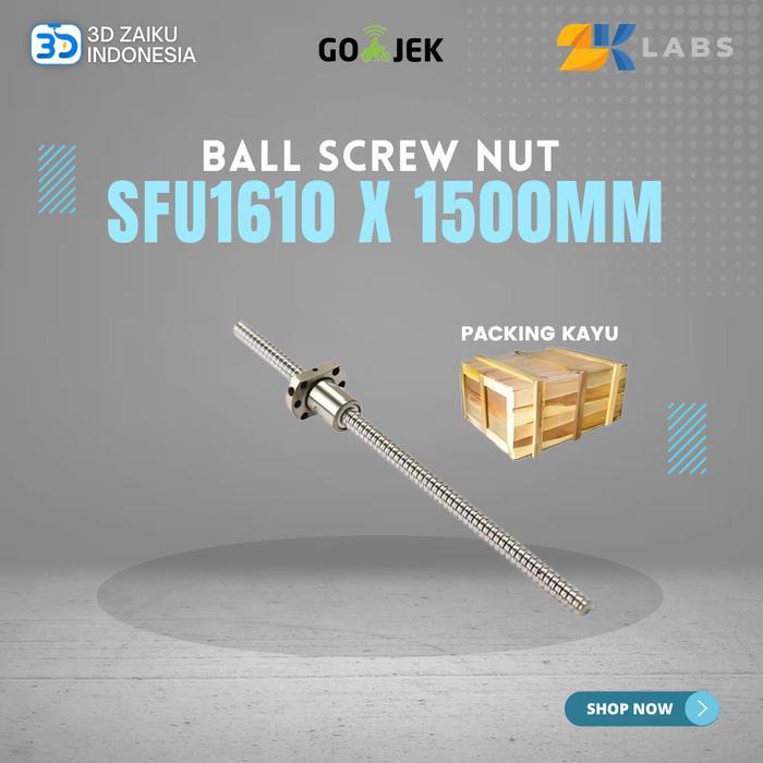 ZKLabs CNC Ball Screw SFU1610 with Ball Screw Nut 1500 mm Length