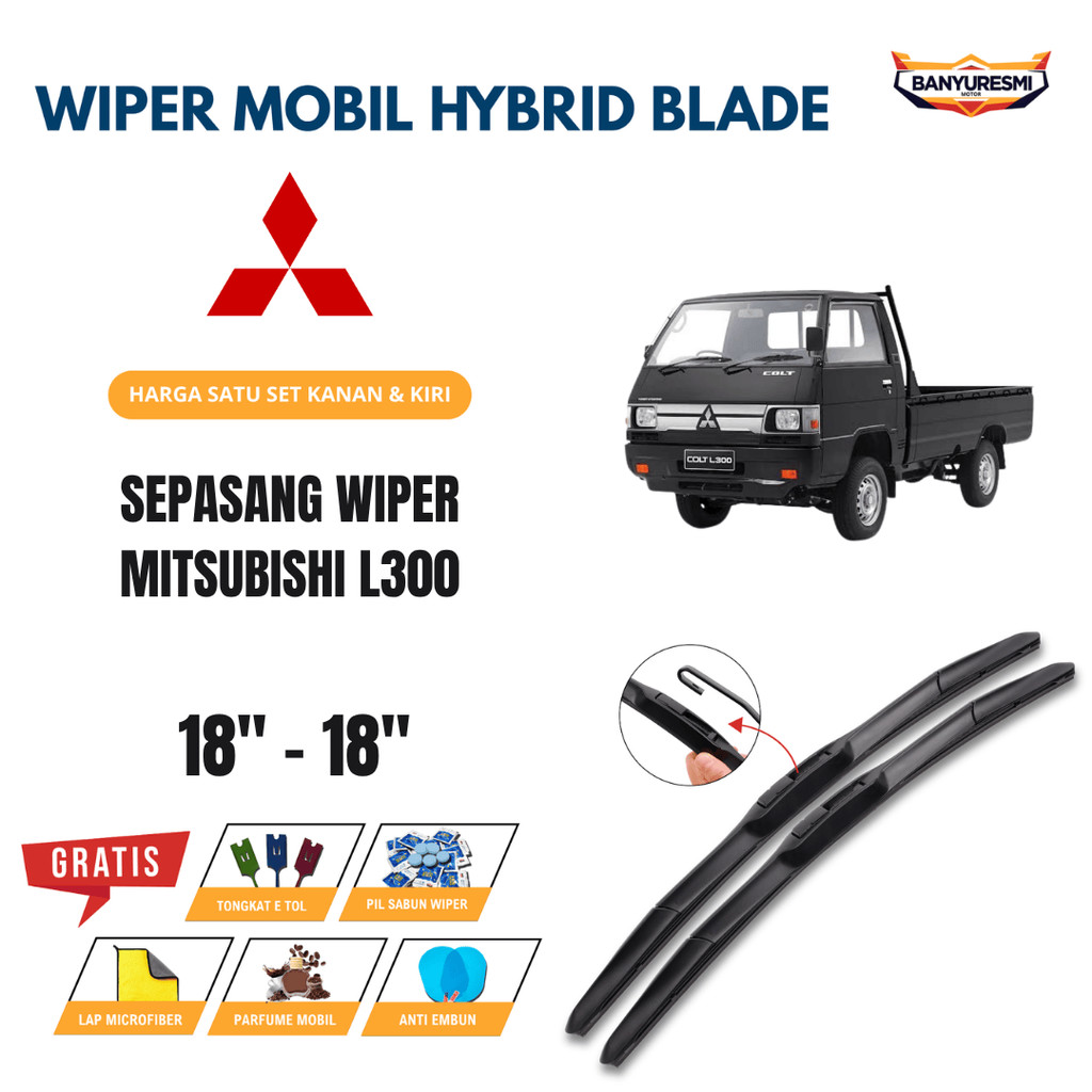 Wiper Mitsubishi L300 Hybrid Kaca Depan Mobil Free 5 Bonus