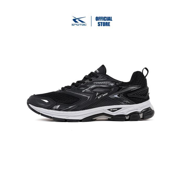Spotec Running Atland Sepatu Laroi Pria Wanita - Hitam Putih Pasti Ori