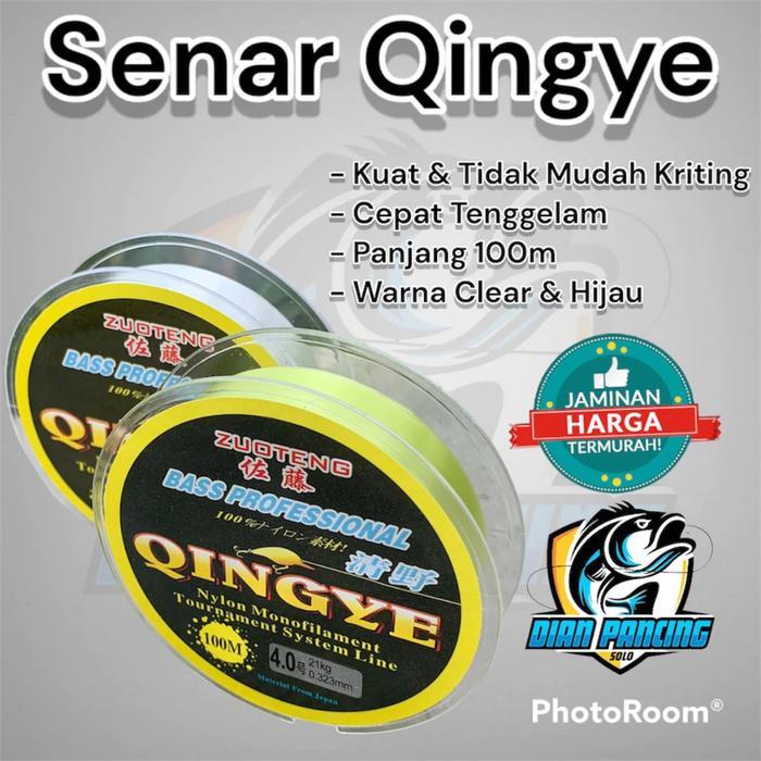 Qingye Senar Pancing 100M Kuat Ulet Anti Keriting Monofilament Bass Profesional Material Jepang Size
