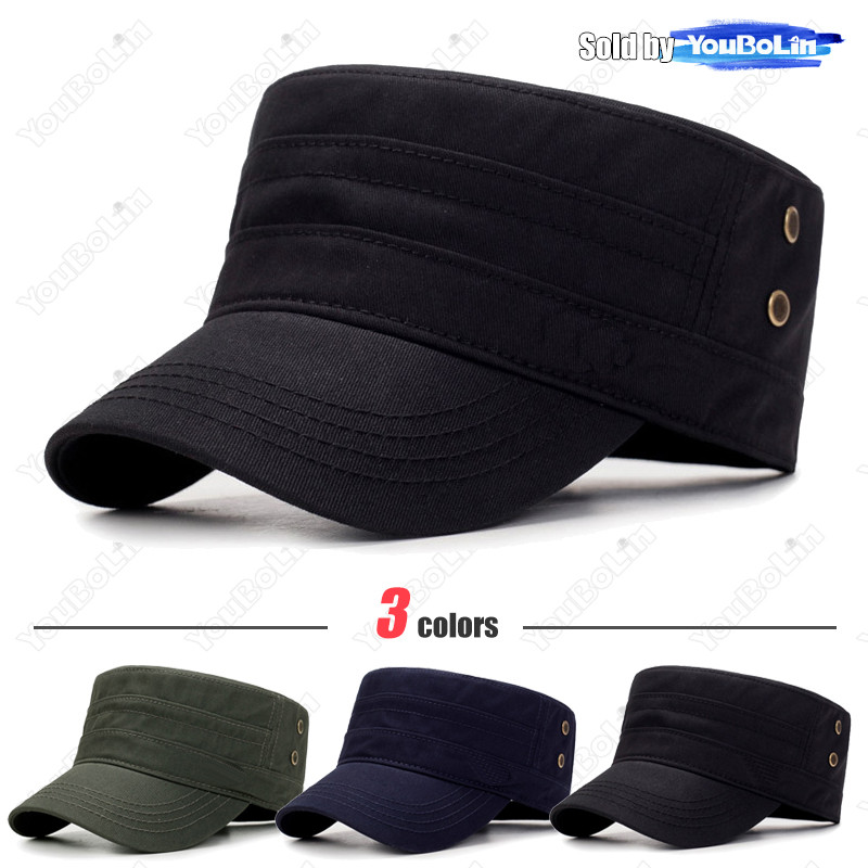 New Fashion Unisex Metal Logo Cotton Adjustable Flat Cap Classic Men Women Outdoor Casual Sport Hat