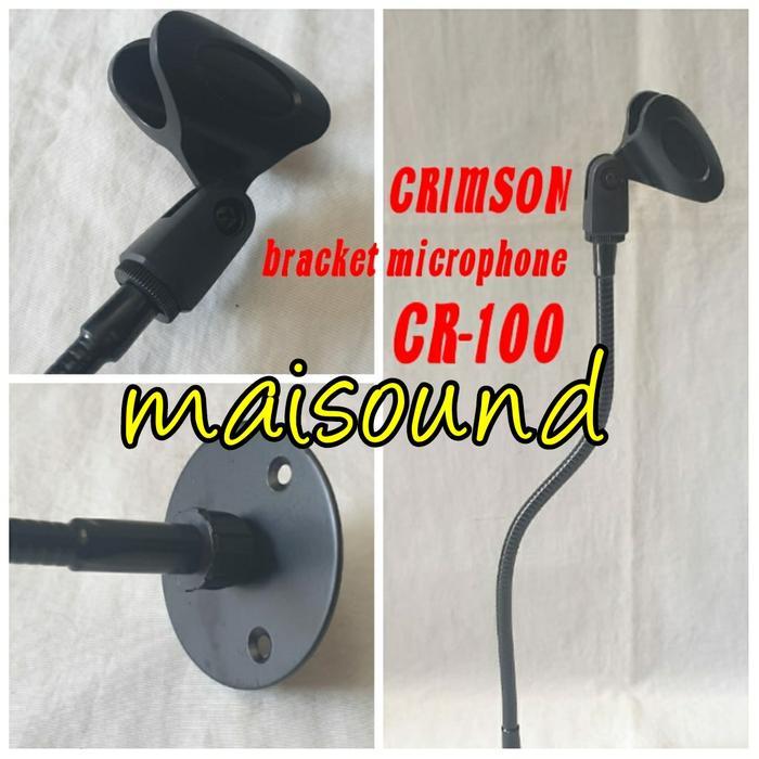 Stand Mic Imam Crimson Cr 100 Stand Spiral Tembok Holder Microphone