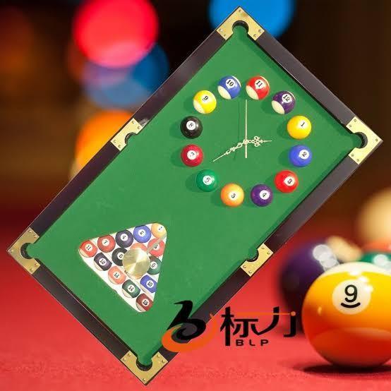Jam Dinding Meja Billiard Dekorasi Rumah Pajangan Dinding Clock Wall