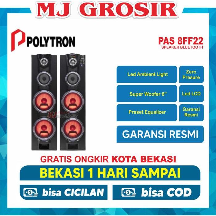 POLYTRON SPEAKER AUDIO PAS 8F22 PAS8F22 USB BLUETOOTH SUPER BASS