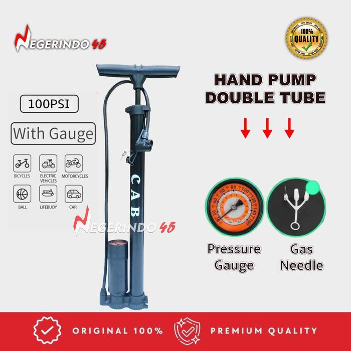 Krisbow - Pompa Angin Ban Sepeda Motor Pompa Tabung Meter Multifungsi
