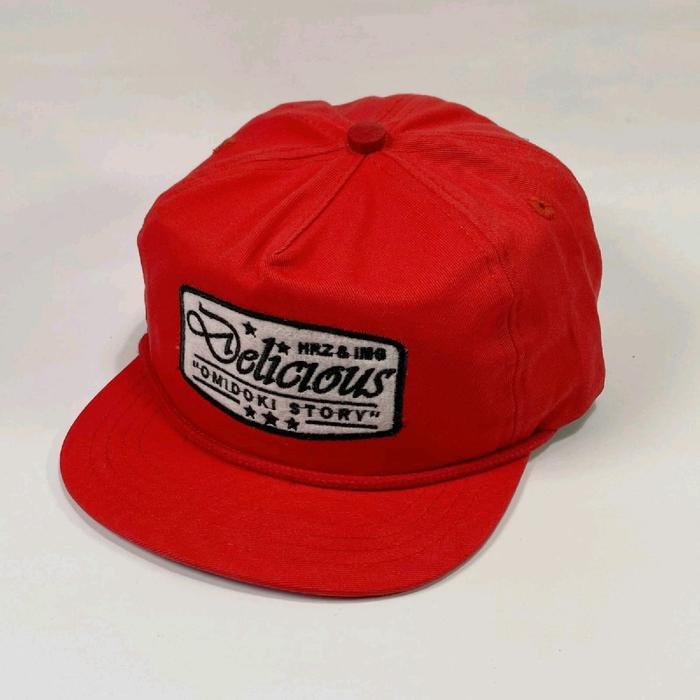 Topi Rope Hat Cotton Twill Merah Visor Pendek