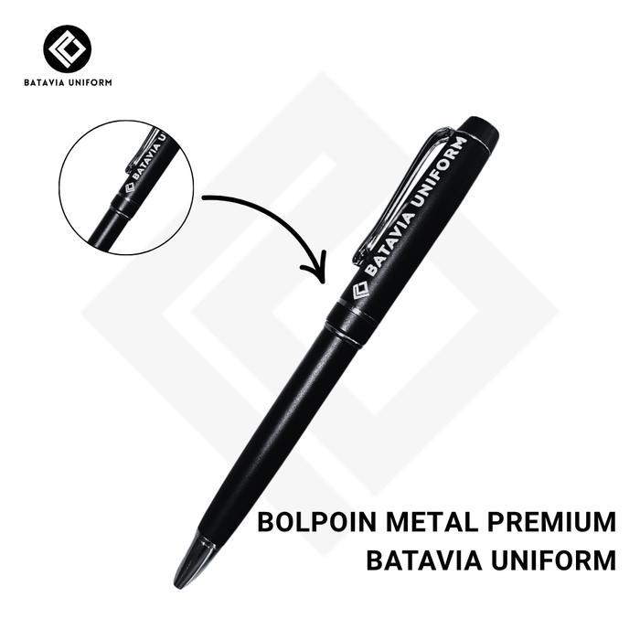 TERLARIS Bolpoin Eksklusif Batavia Uniform Desain Mewah, Tinta Halus, Warna Hitam Glossy gratis