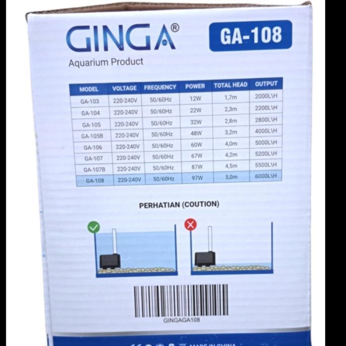 POMPA AQUARIUM GINGA GA 108