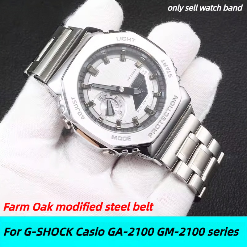 GA2100 stainless steel strap For Casio G-SHOCK GA-2100 GA-2110 GM2100 GM-5600 Modified solid metal