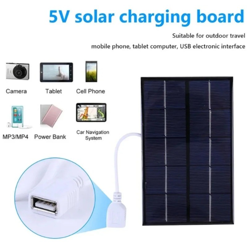 Portable 5W 5V USB Solar Charger Polysilicon Solar Panel Weatherproof Solar Charging Panel for