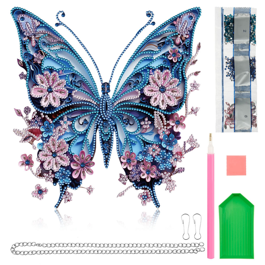 5D Special Shape Diamond Art Kits for Beginners, Butterfly Diamond Painting Kits for Adults,Crystal 