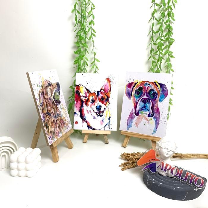 TERLENGKAP HIASAN DINDING HEWAN ANJING PAJANGAN WALL DECOR POSTER KAYU GAMBAR HEWAN ANJING