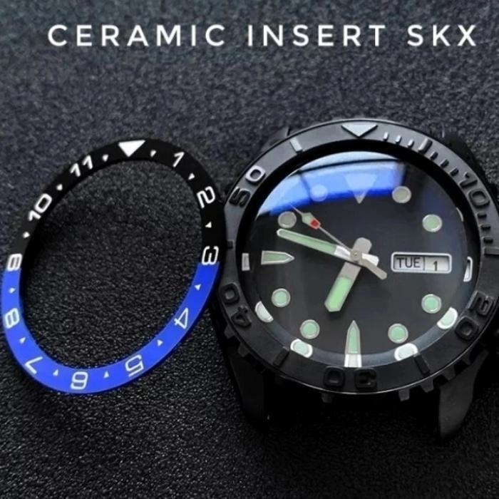 Bezel Insert Ceramic Flat Fit Buat Skx Srpd Batman Mod Seiko Rolex New