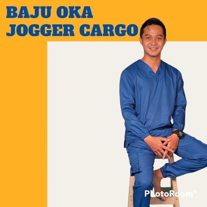 Baju Oka Jogger Cargo Full Set Setelan Celana Katun Toyobo