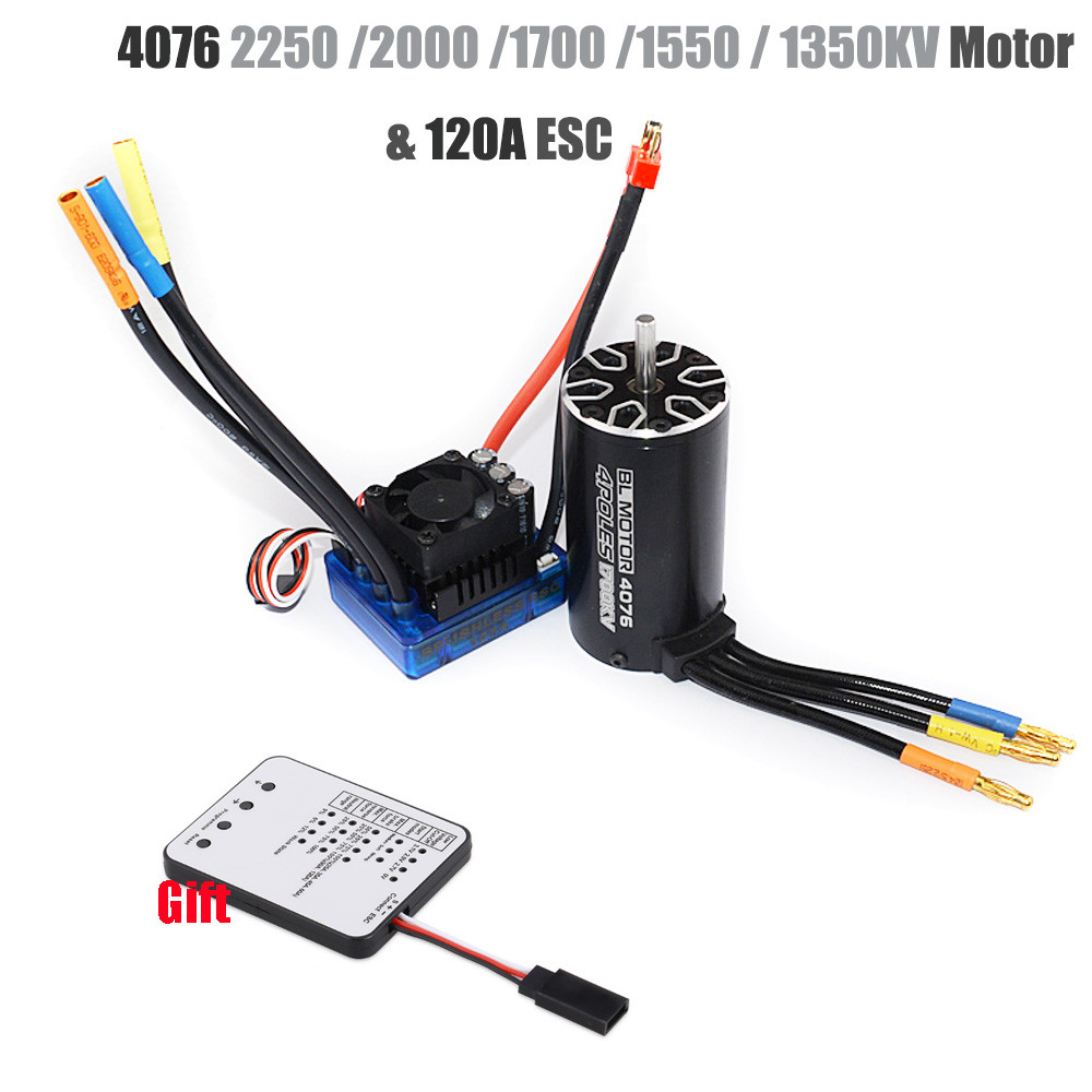 BEST RC 4076 2250KV 2000KV 1700KV 1550KV Sensorless Brushless Motor 120A ESC with LED Programming Ca