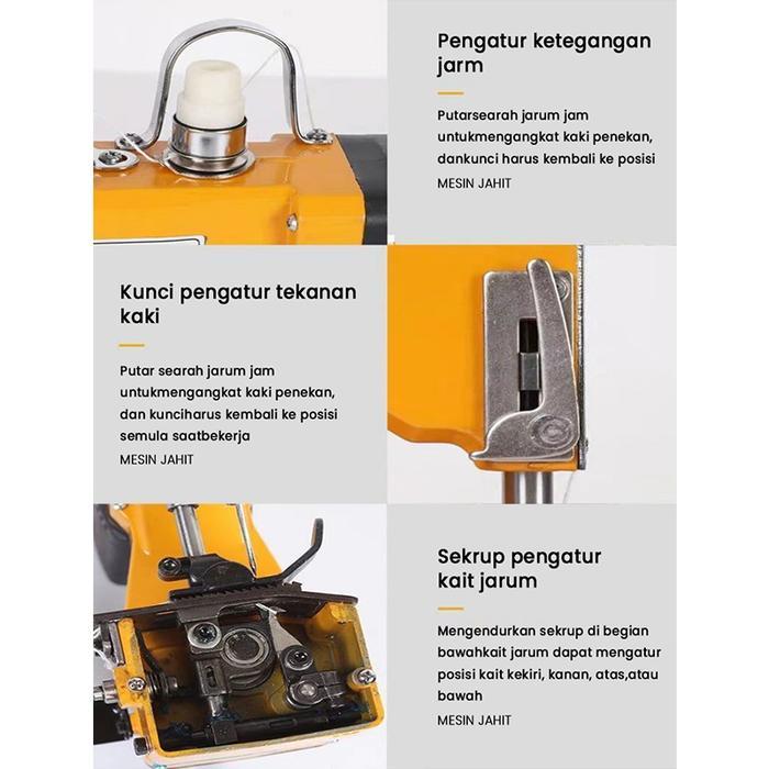 Mesin Jahit Karung Gk9-036 Portable Kecil Integrasi Ekspres Muatan Tanpa Wayar Tas Beras, Sepenuhnya