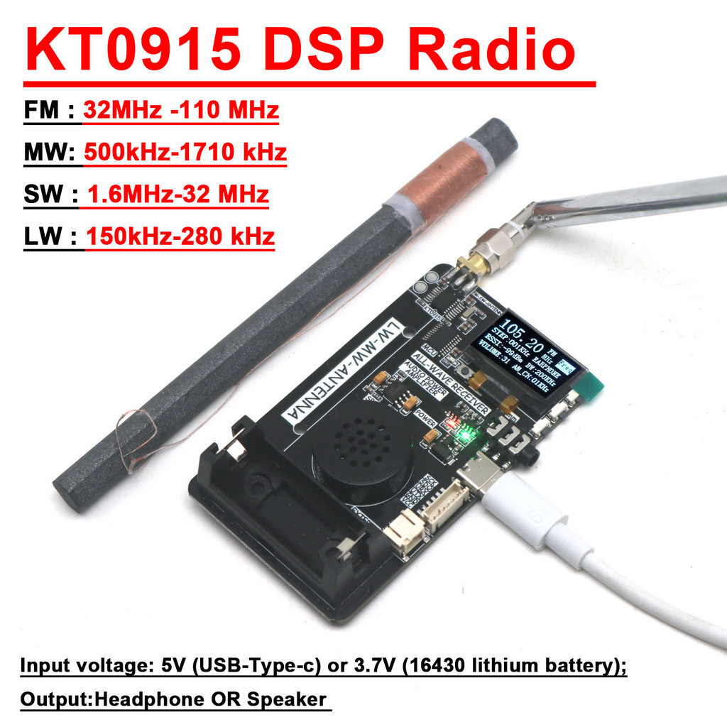 ALL-BAND DSP RADIO RECEIVER FM AM LW MW SW ANTENNA DIGITAL DISPLAY MEDIUM WAVE SHORTWAVE RADIO