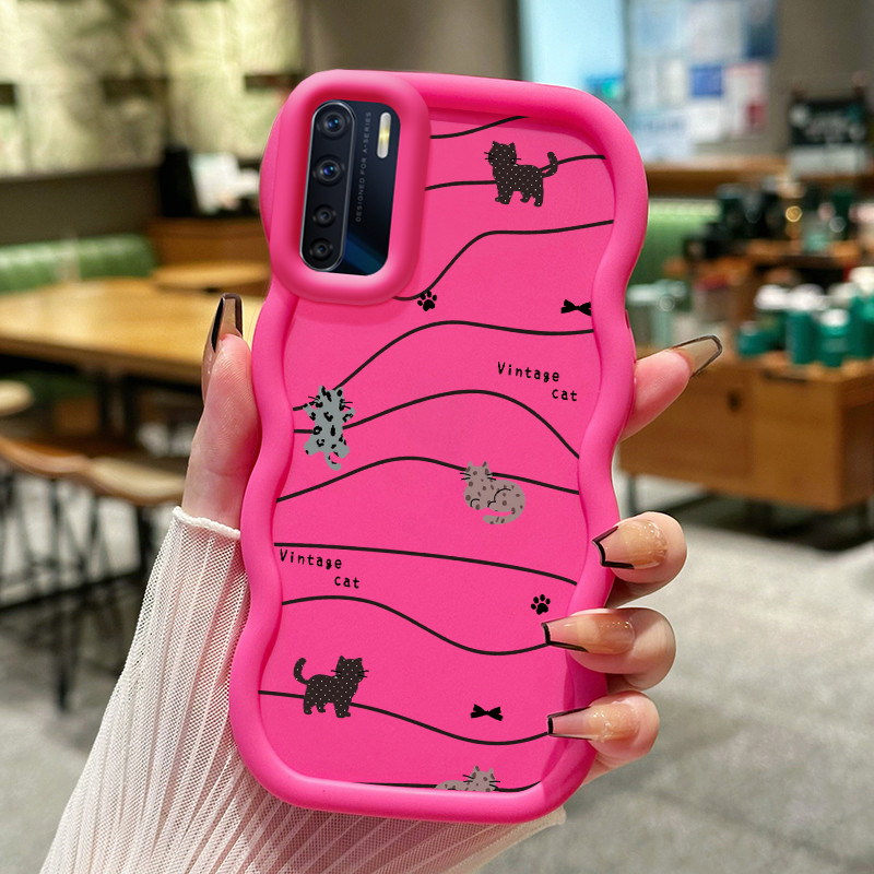 Casing Untuk OPPO A91 F15 Reno 3 Case Casing Kucing Leopard pola HP Cesing lunak Silikon Softcase Ma