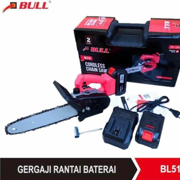 Bull mesin BL 510 Gergaji Rantai Baterai Cordless Chainsaw 10" BL510