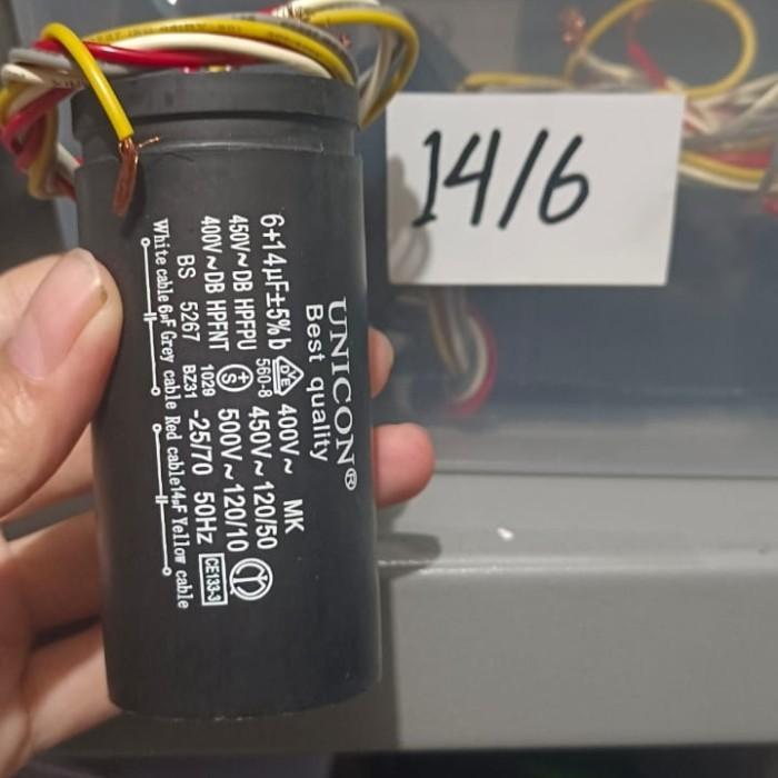 kapasitor mesin cuci lg 2 tabung 14 6uf kabel 4
