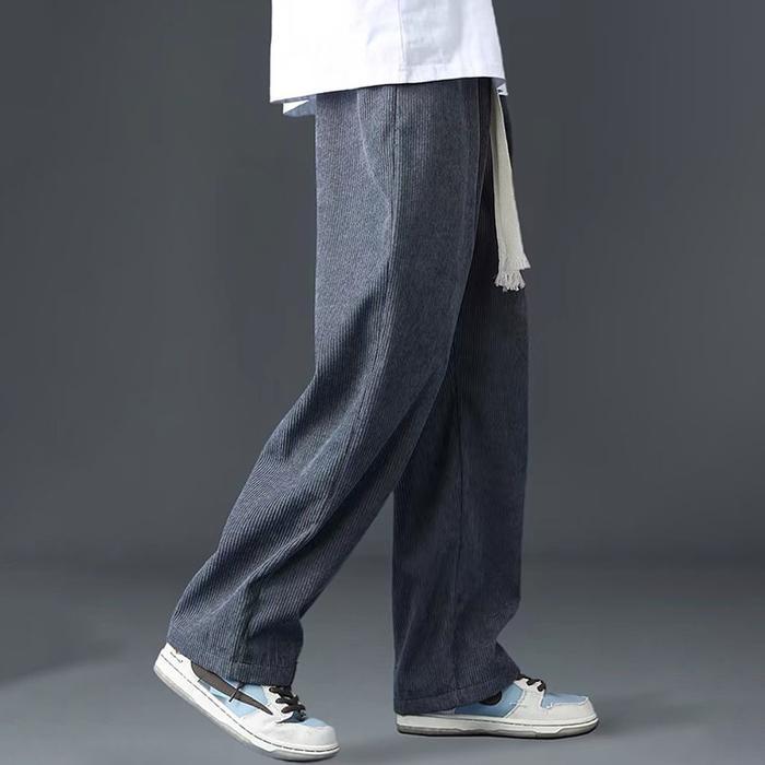 dxo celana cargo corduroy pria cokelat celana Kargo panjang pria hitam Loose Pants celana gombrang