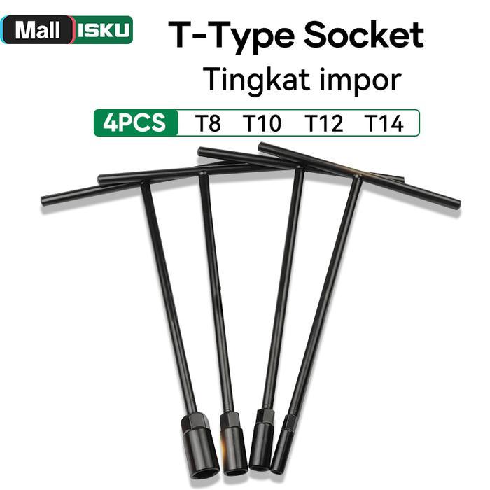 ISKUKunci T 8mm 10mm 12mm 14mm Kunci Sock/Kunci T 8/Kunci T 10/Kunci T 12/Kunci T 14