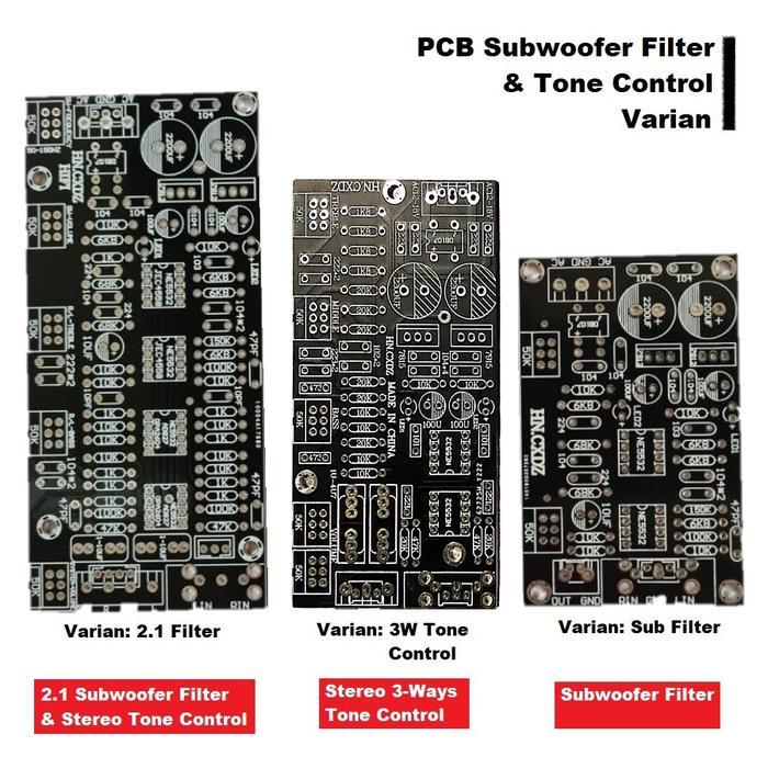 PCB DIY HIFI Audio Stereo Filter 2.1/Subwoofer/Tone Control IC NE5532