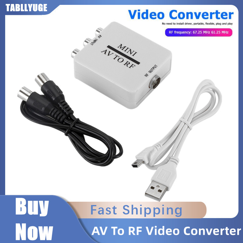 Mini AV to RF RCA Adapter AV to RF Converter RCA AV/CVSB L/R Video Composite AV Scaler Converter For