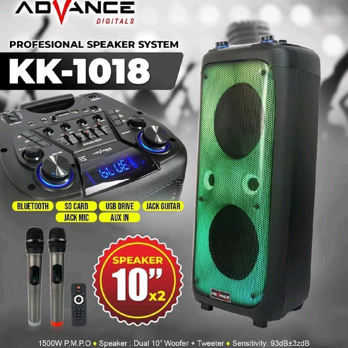 Speaker Portable Advance KK-1018 10inch Free 2 Mic/Speaker Advance KK1018 ORI