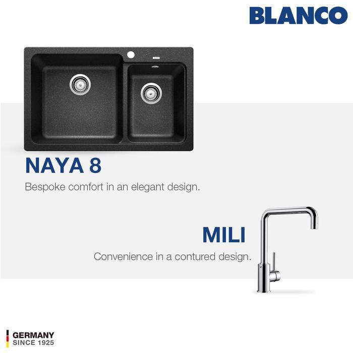 Kitchen Sink Bak Cuci Piring Granit 2 Lubang BLANCO Silgranit NAYA 8 - Paket Kitchen Sink dan Keran