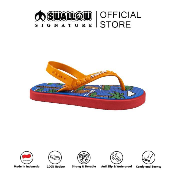 Bata Kids - Sandal Swallow Signature Capybara Kids Sandal Karet Anak Pria Wanita Sandal Strap Anti