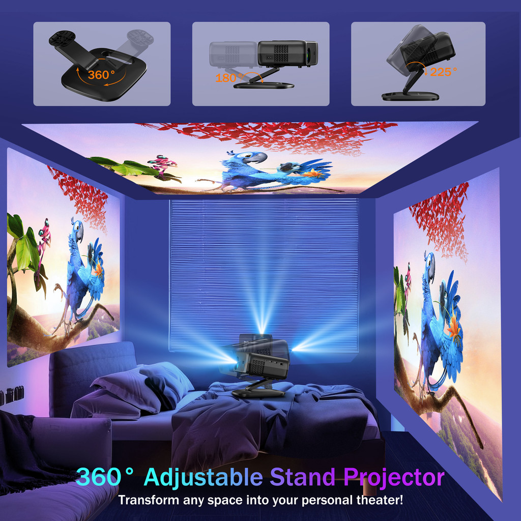 2025 M05 Android 12.0 Projector 4k 64G AutoFocus Projector Wifi6 BT5.3 LED Projector 8K Decode Home