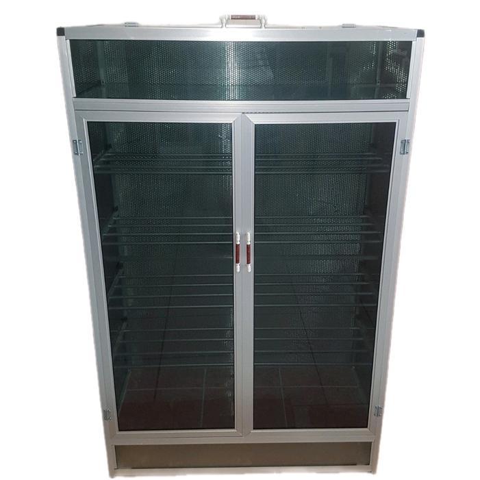 New rak lemari sepatu aluminium kaca 2 pintu Untuk Dapur
