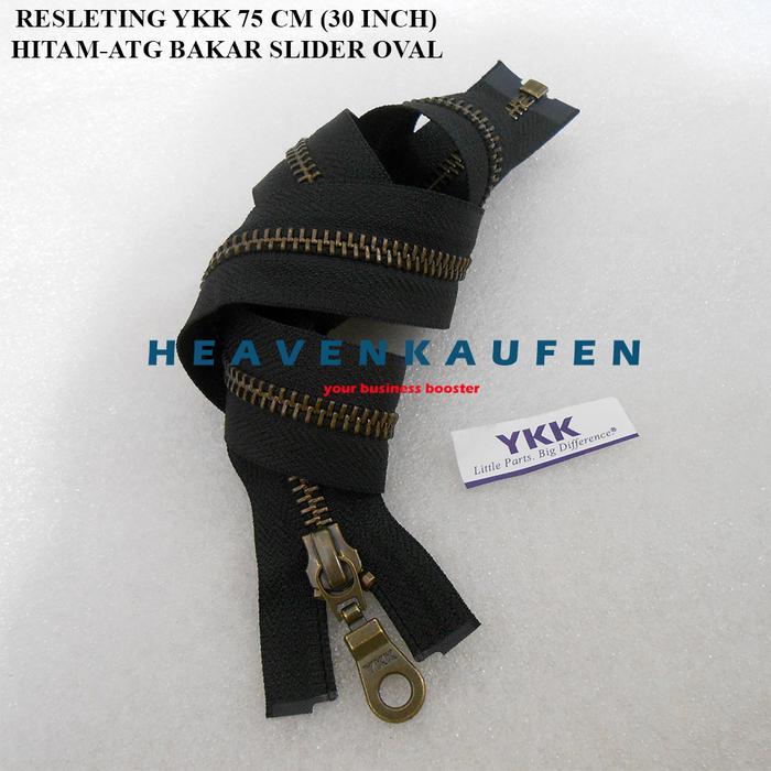 Resleting Zipper Jaket YKK Besi 75 cm - 30 inch ATG Bakar Slider Oval