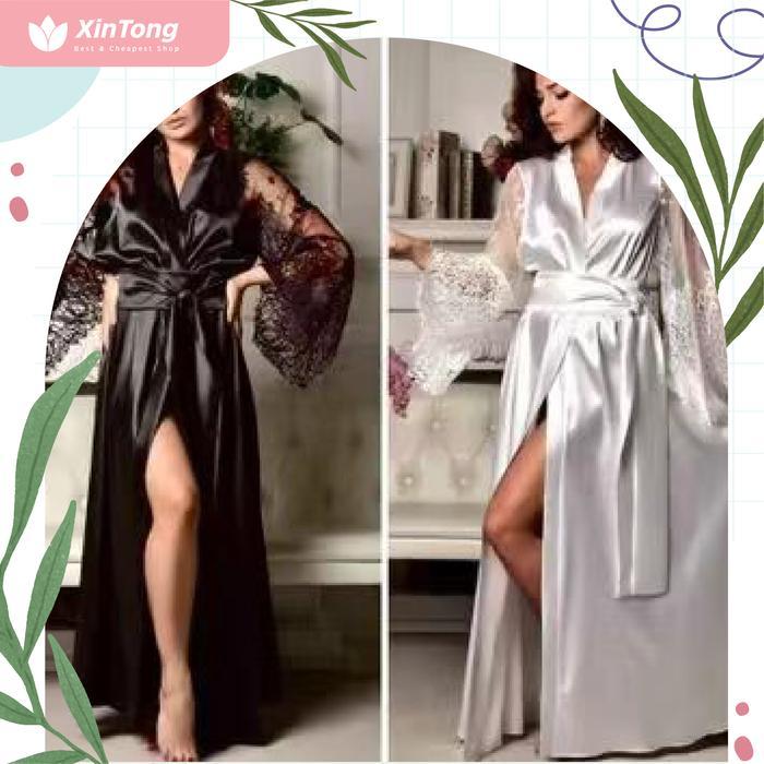 Diskon Lingerie Sexy Kimono Wanita Panjang Night Gown Sexy Kimono New